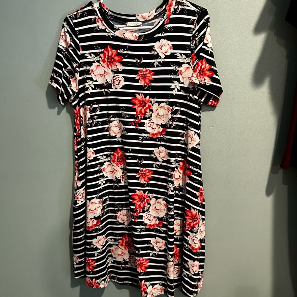 Floral Striped Dress